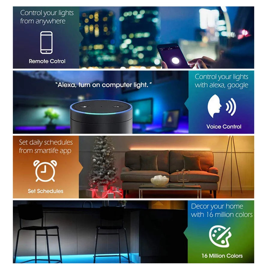Ruban LED RGB Smart WiFi — Décoration & Ambiance