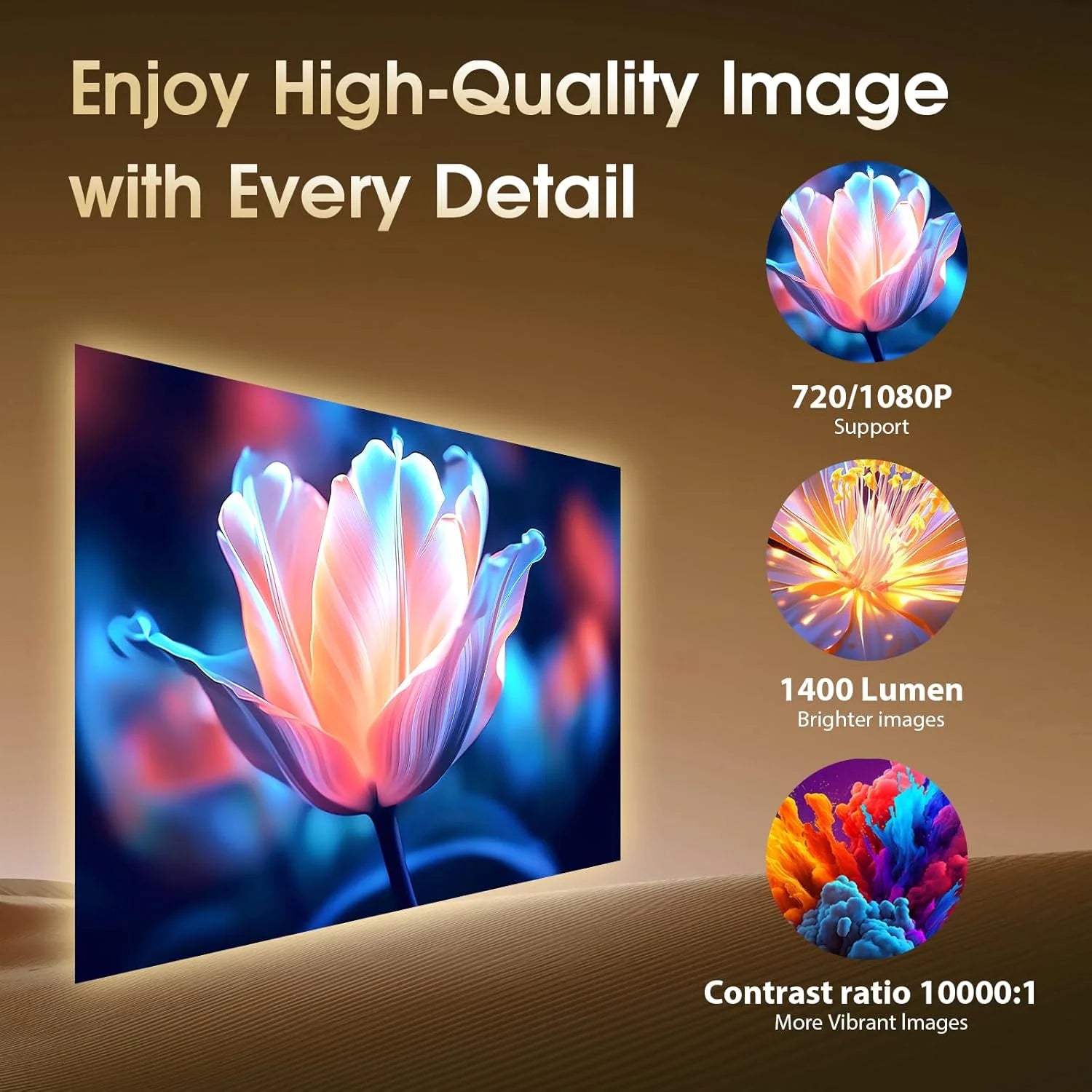 Mini Projecteur Portable 4K HD — Cinéma Privé